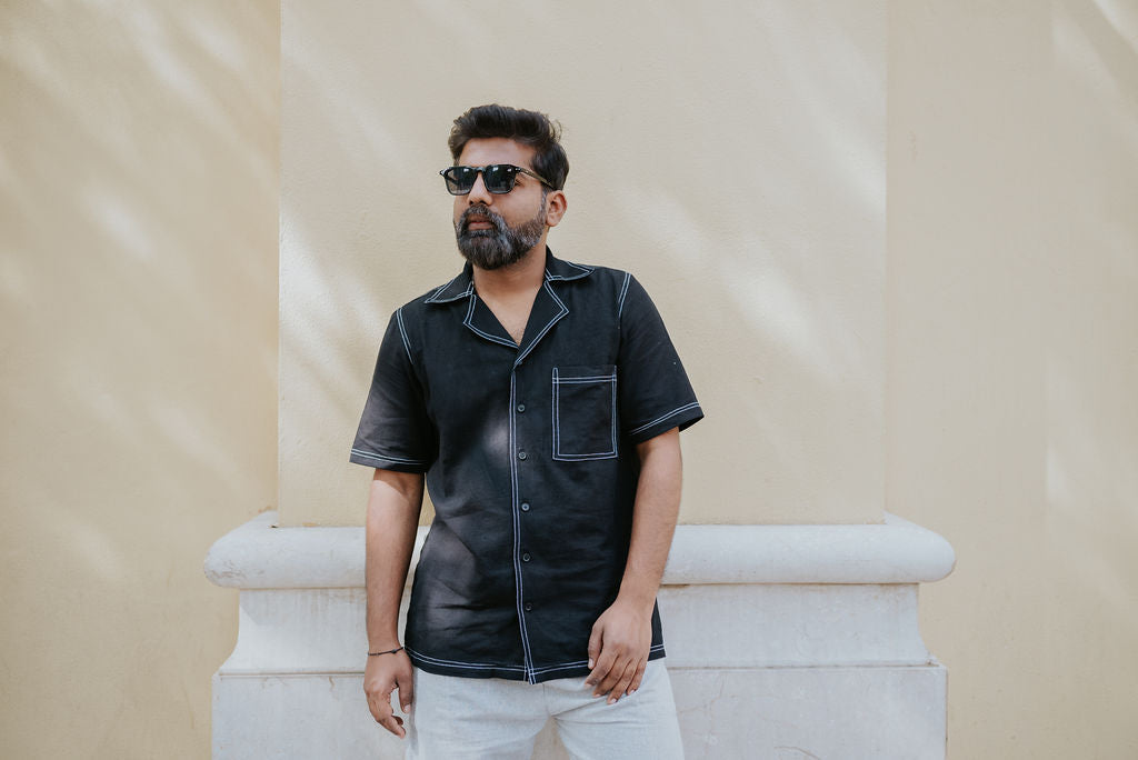 Laid-Black Linen Shirt (Men)