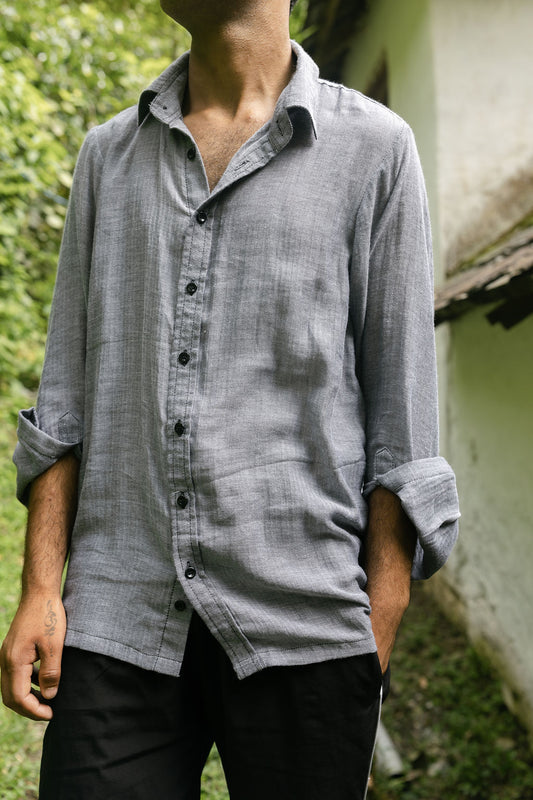 Soft Grey Linen Shirt
