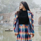 Joy Pleated Check Coat