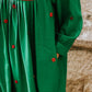 Crimson Stitched Green Cord