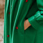 Crimson Stitched Green Cord