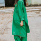 Crimson Stitched Green Cord
