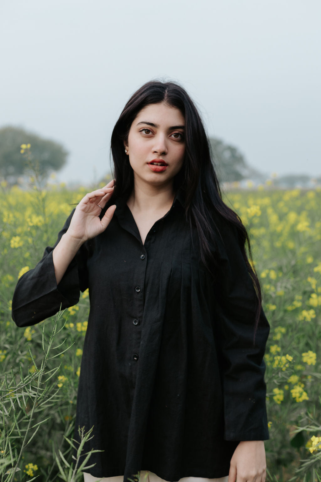 Linen Pintuck Shirt