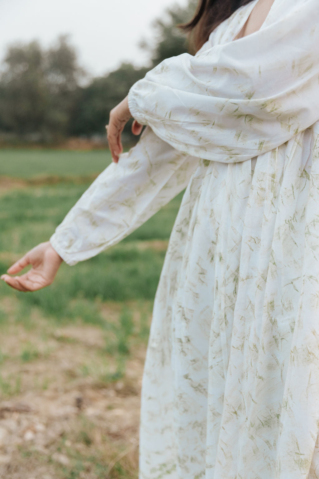 Neem Mulberry Leaves Naturally Bundle-Dyed Kurta