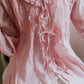 Soft Peony Frill Pintuck Top