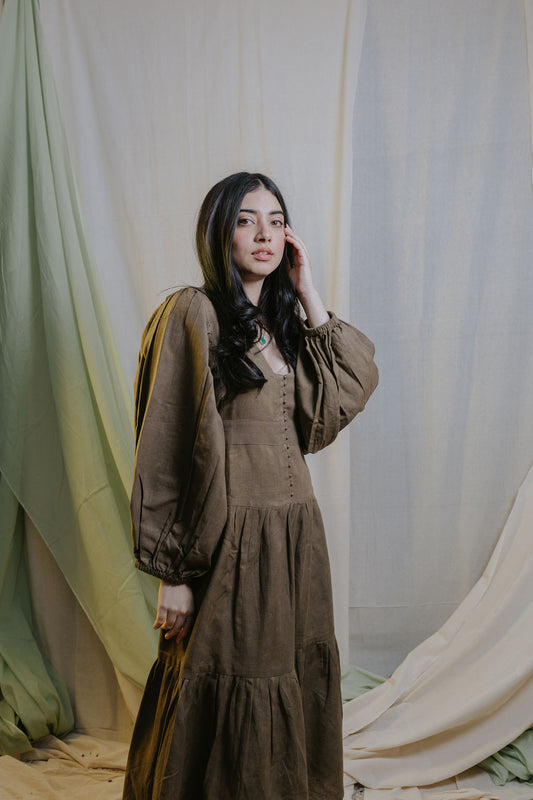 Olive Tiered Dress