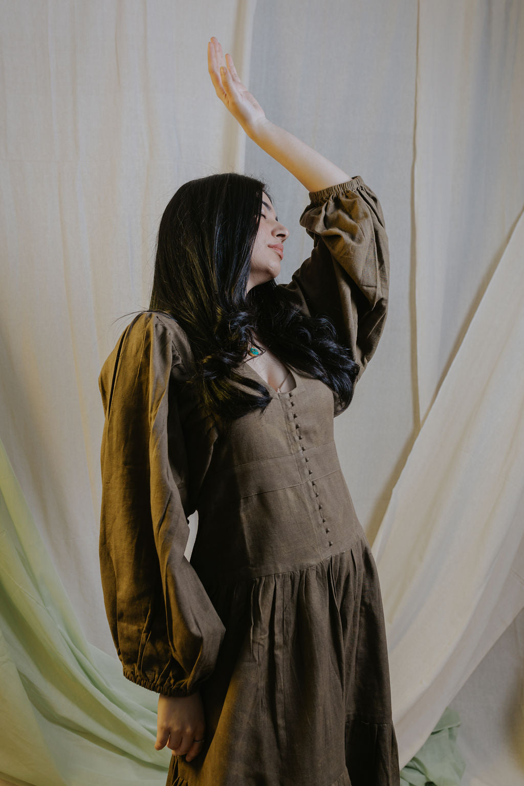 Olive Tiered Dress