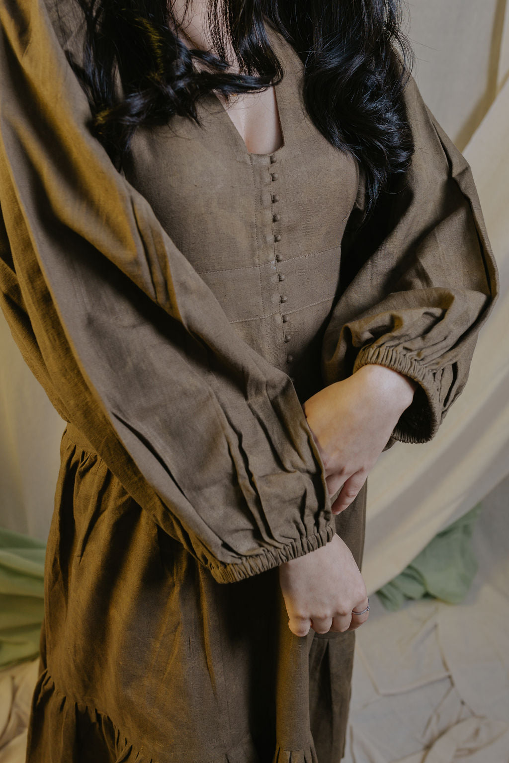 Olive Tiered Dress
