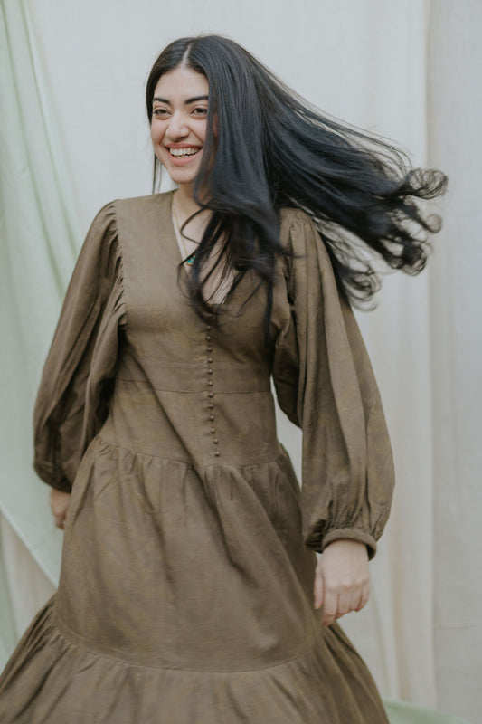 Olive Tiered Dress