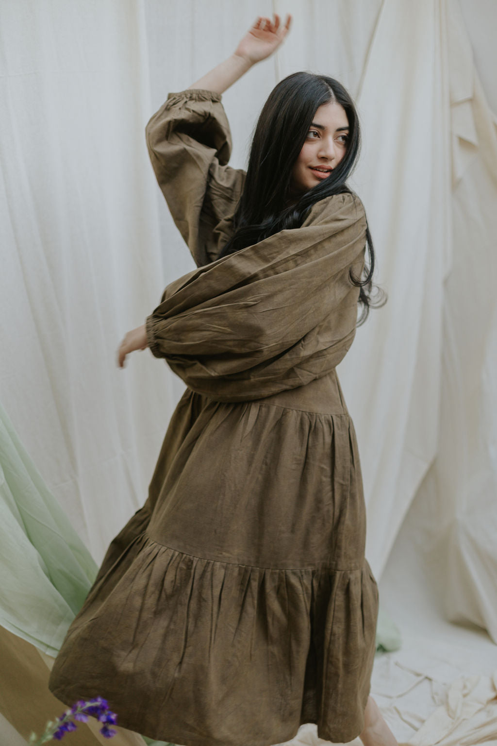 Olive Tiered Dress