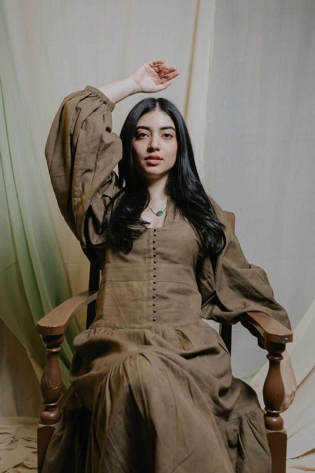 Olive Tiered Dress