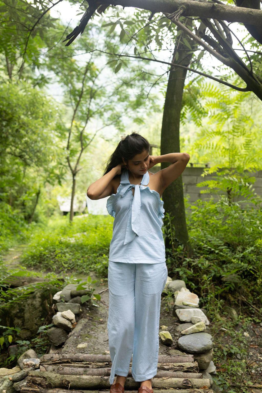 Serene Blue Linen Cord Set