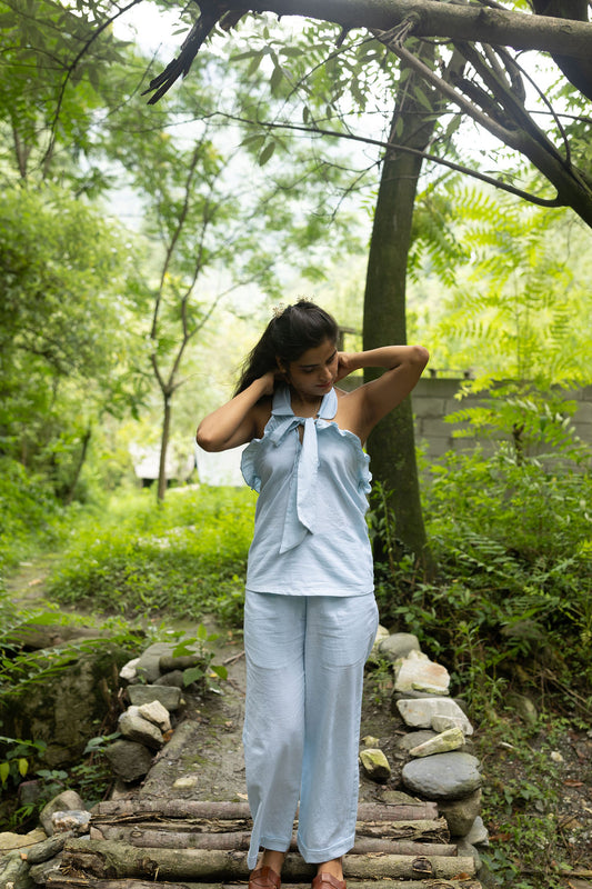 Serene Blue Linen Cord Set