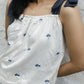 Blue Hydrangea Knot Top