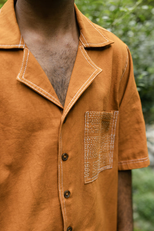 Hand-Embroidered Linen Shirt (Men)