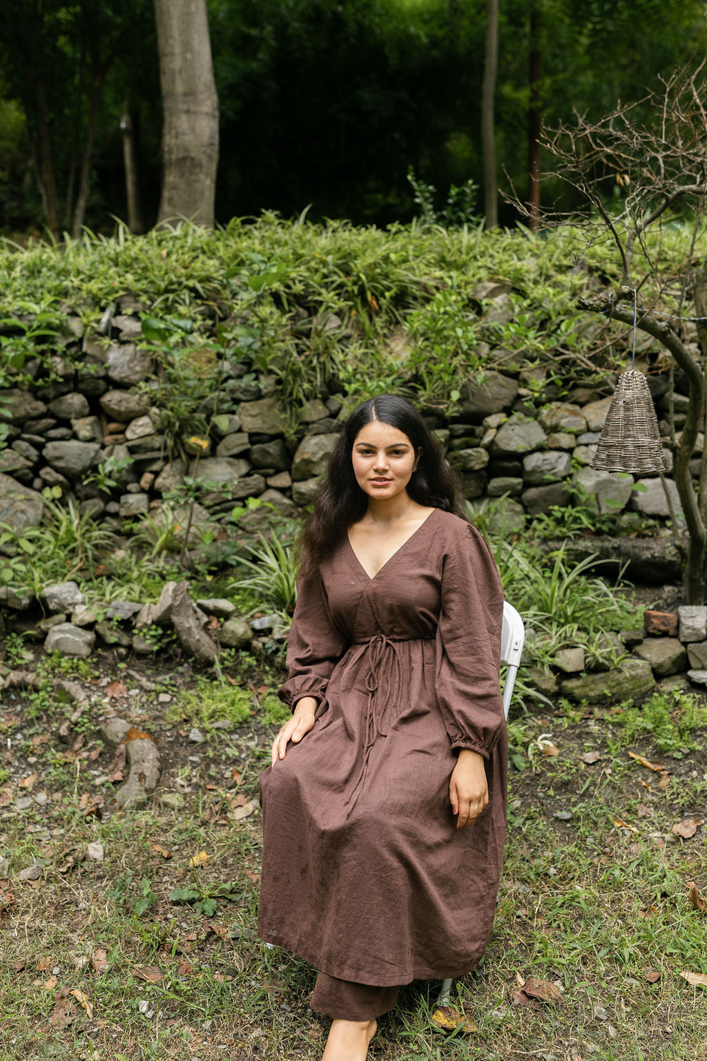 Cocoa Linen Kurta & Pant Set