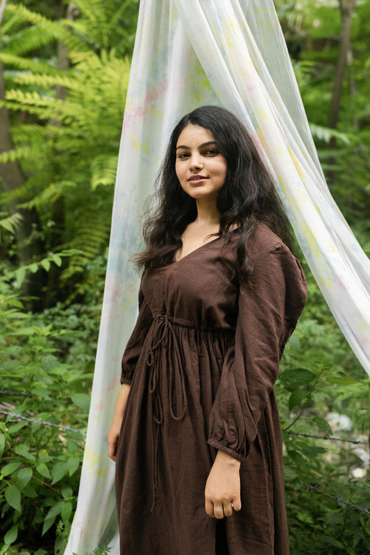Cocoa Linen Kurta & Pant Set