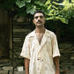 Beige Linen Rose Shirt (Men)