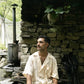 Beige Linen Rose Shirt (Men)