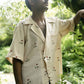 Beige Linen Rose Shirt (Men)