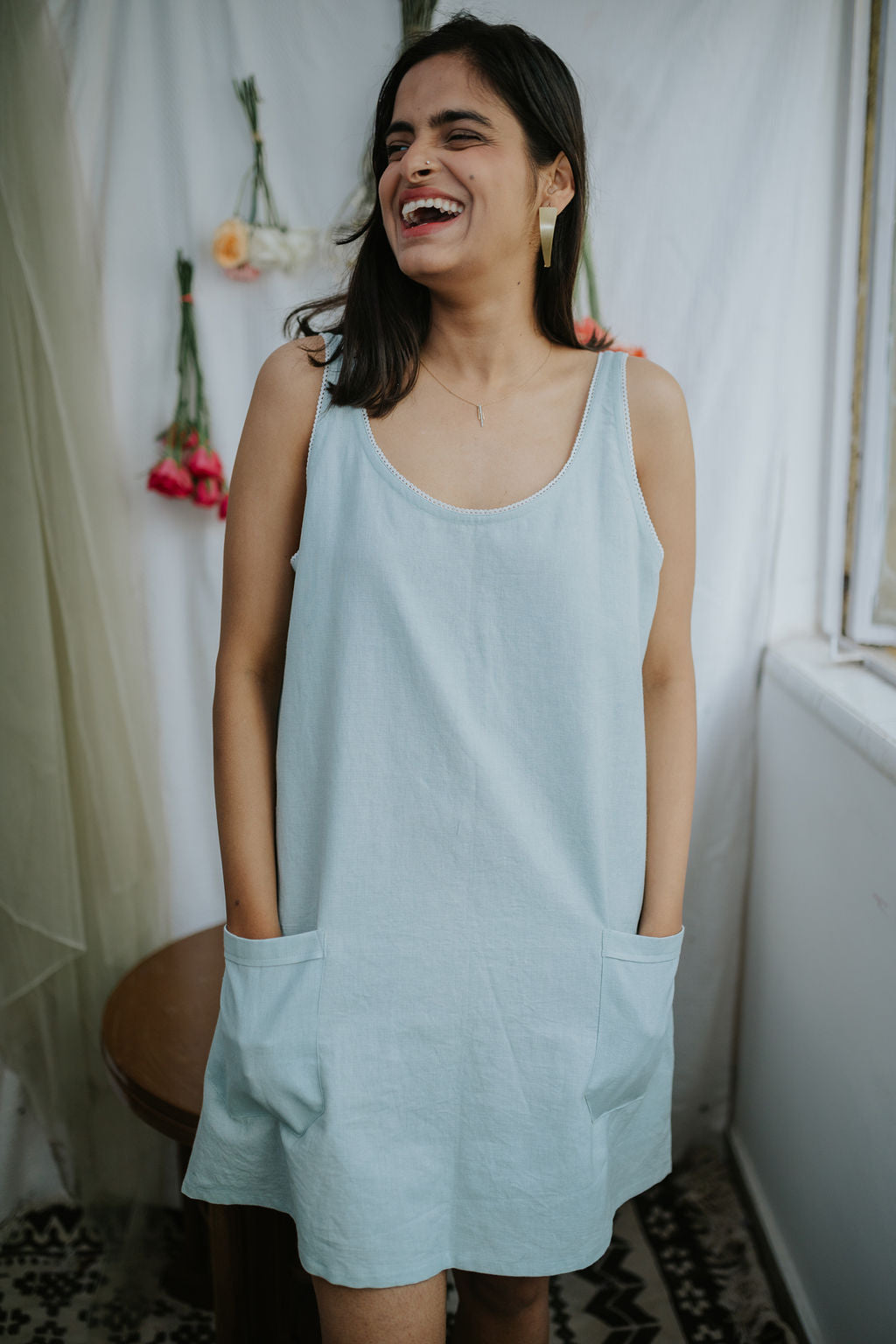 The Sea Pocket Linen Dress
