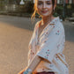 Beige Linen Rose Shirt (Women)