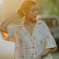 Beige Linen Rose Shirt (Women)