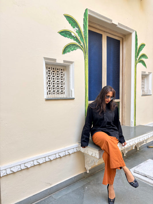 Contrast Kurta and Pant Set