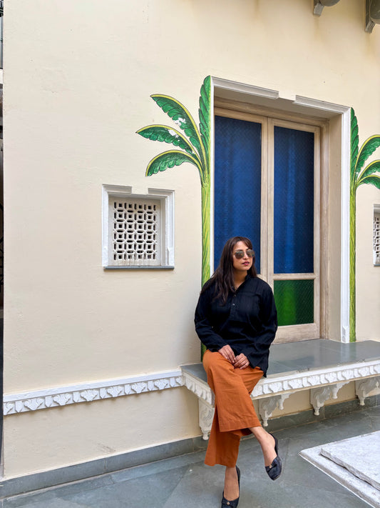 Contrast Kurta and Pant Set