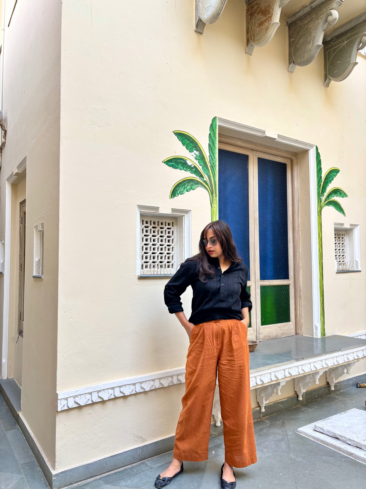 Contrast Kurta and Pant Set