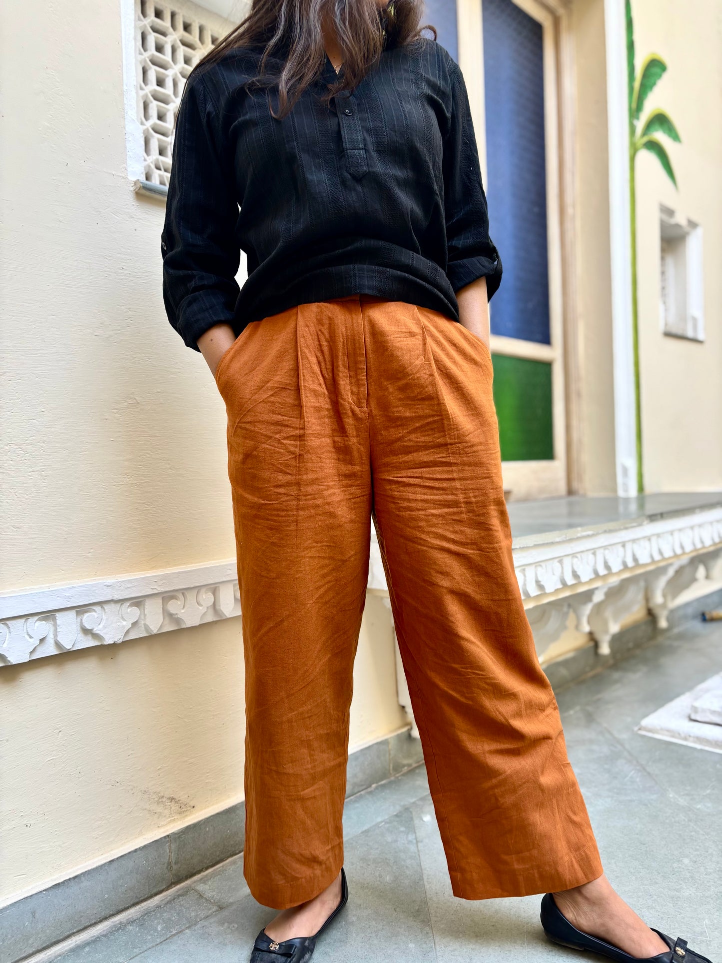 Contrast Kurta and Pant Set
