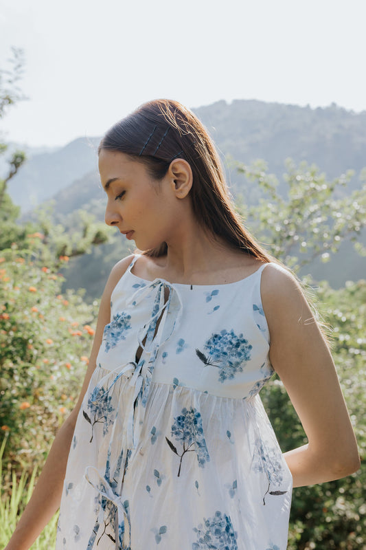Blue Hydrangea Tie-Top