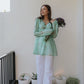 Mint Pink Scallop Top