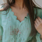 Mint Pink Scallop Top