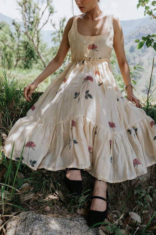 Almond Silk & Rose Dress