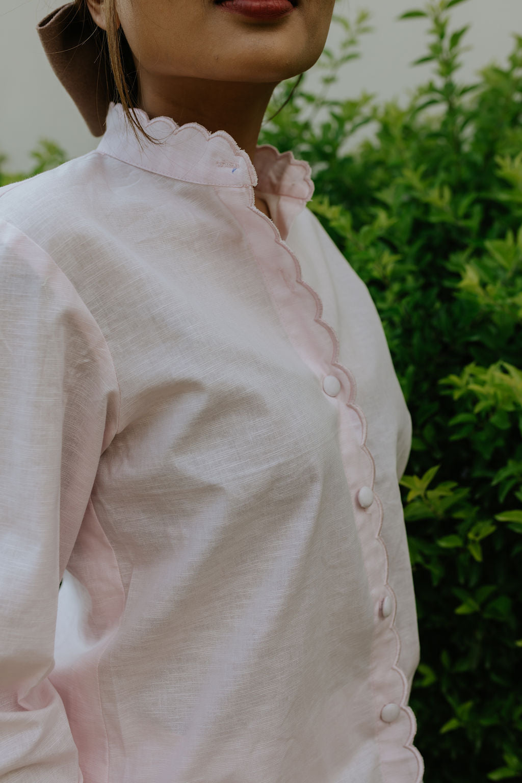 Butter Pink Scallop Pant Set