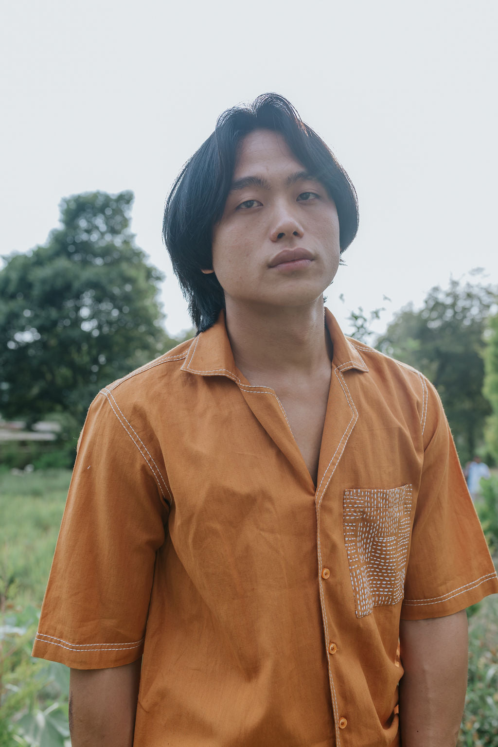 Hand-Embroidered Linen Shirt (Men)