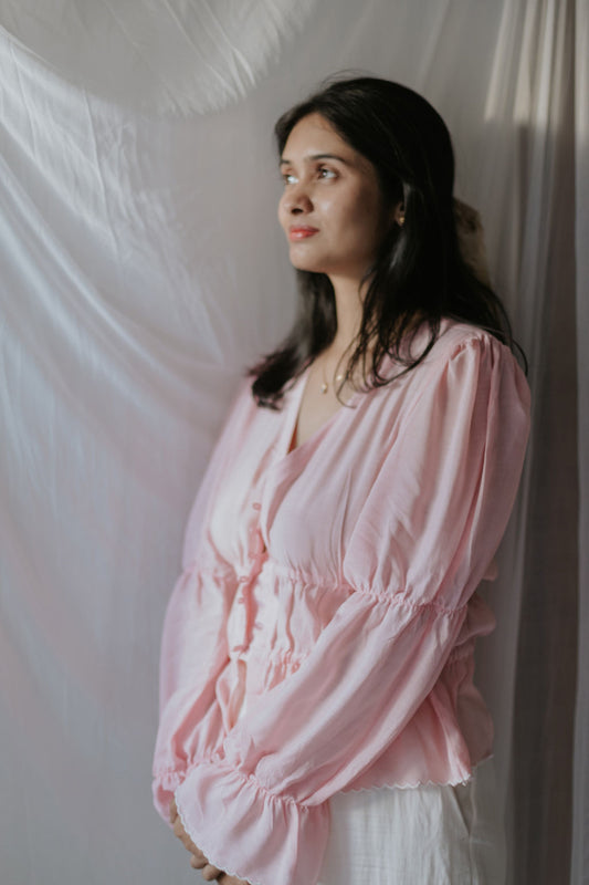 Blush Pink Buttoned Top