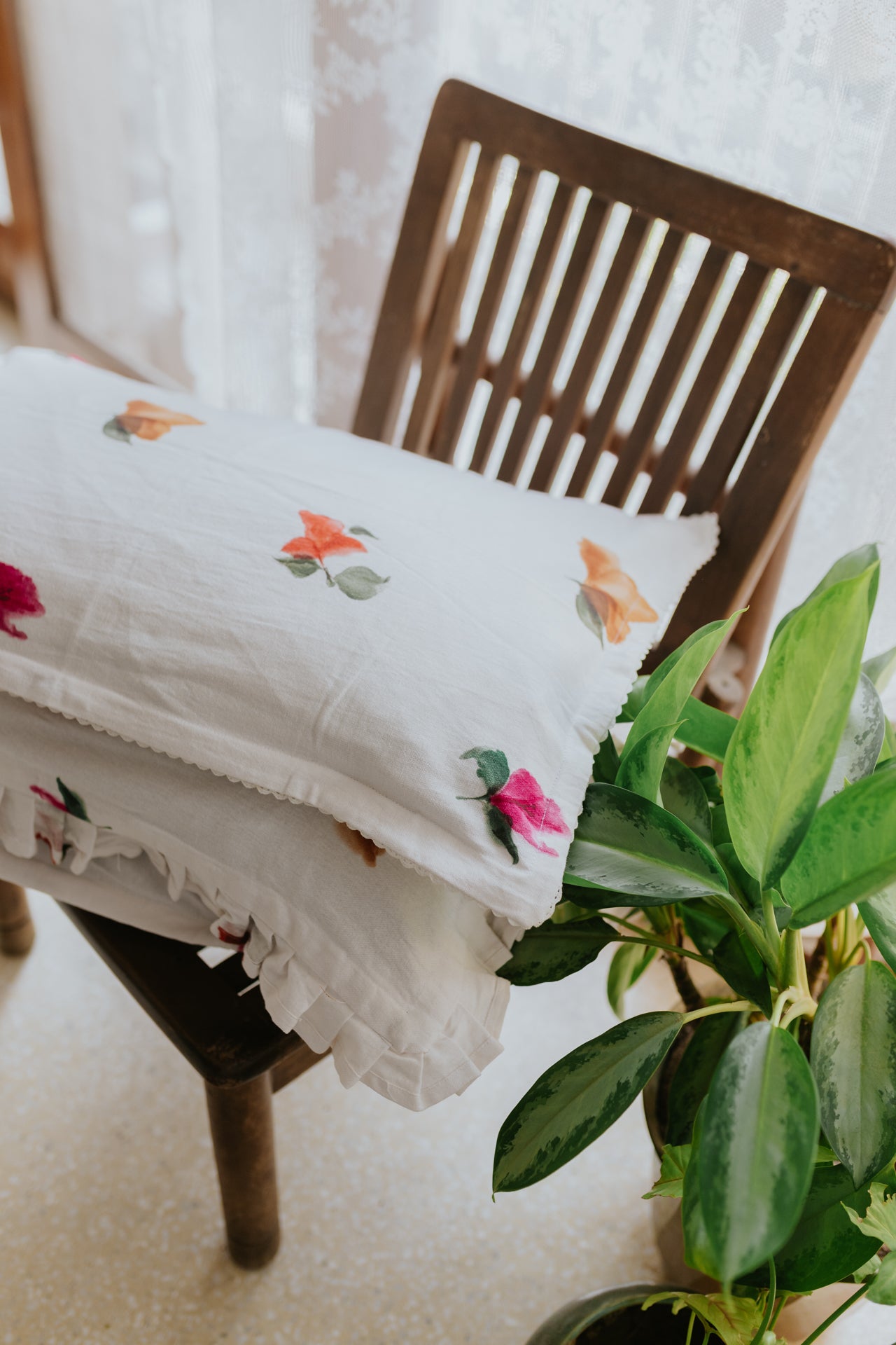 Hand-Painted Pillow Covers - Set of 2
