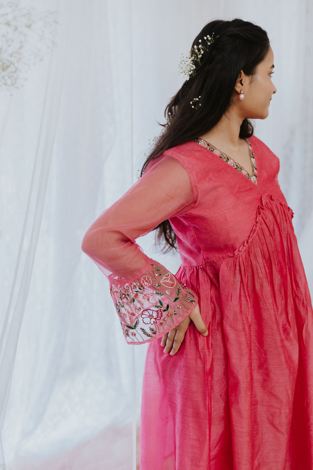 Rubaab Chanderi Kurta Pant Set