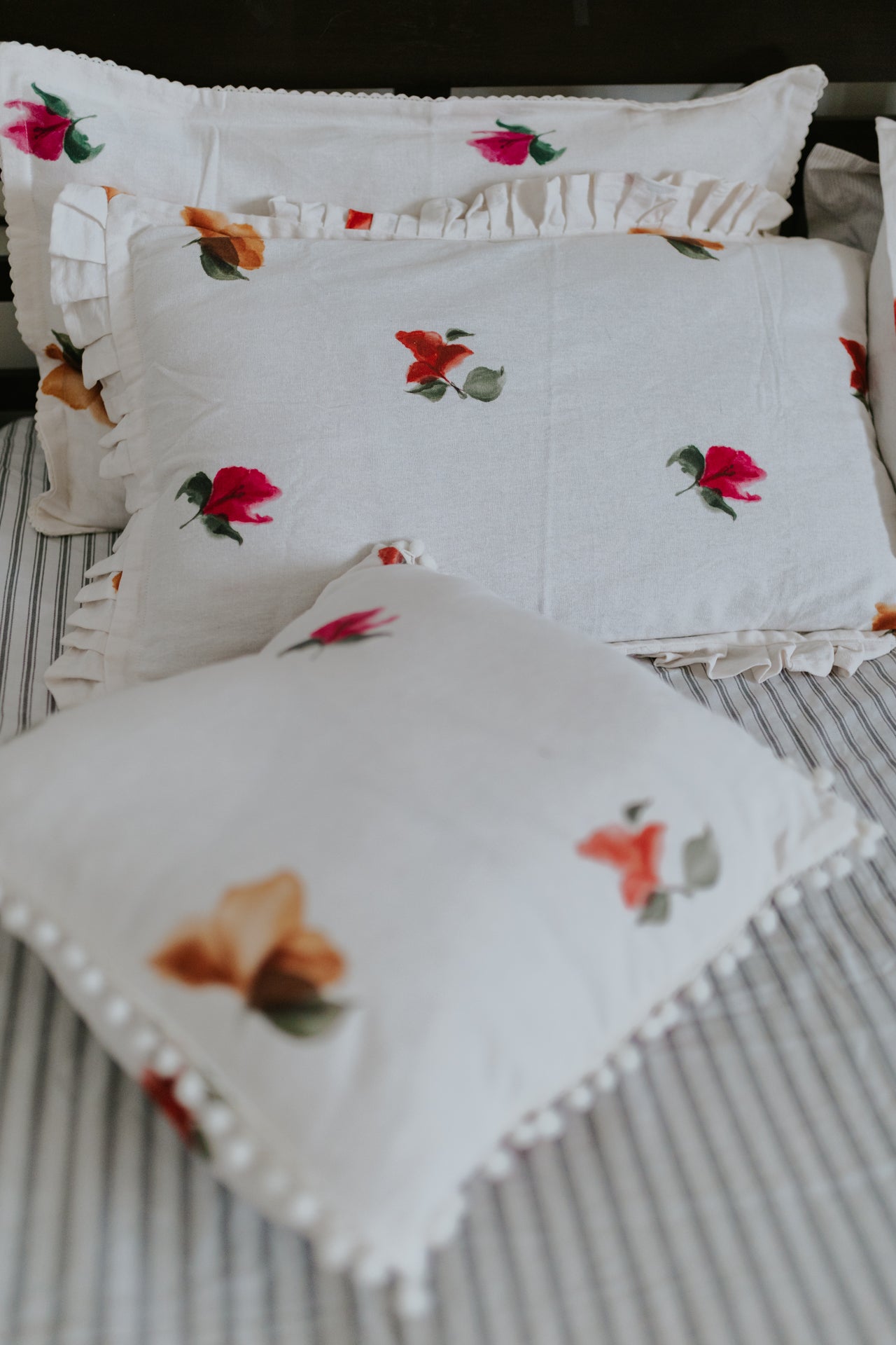 Hand-Painted Pillow Covers - Set of 2