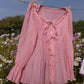 Soft Peony Frill Pintuck Top