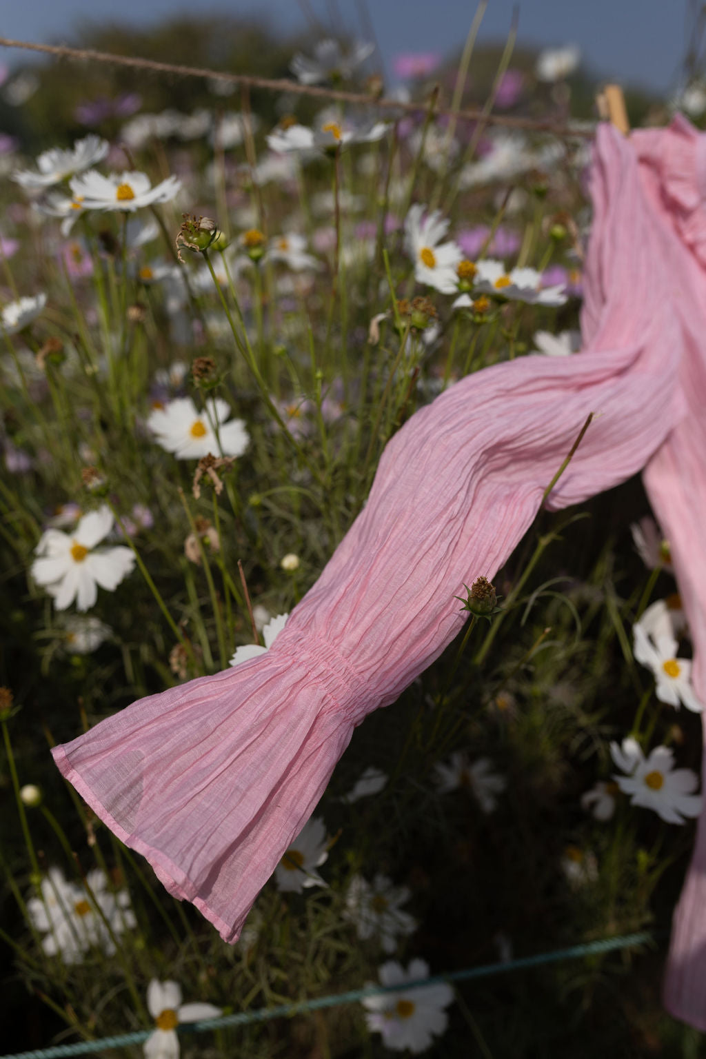Soft Peony Frill Pintuck Top