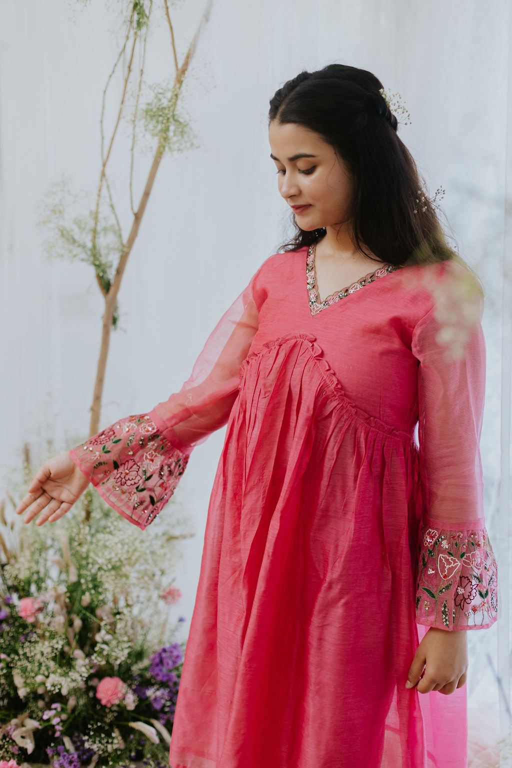 Rubaab Chanderi Kurta Pant Set
