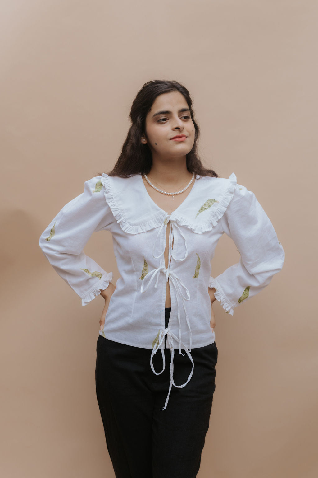 Leafy Collared Full-Sleeved Shirt