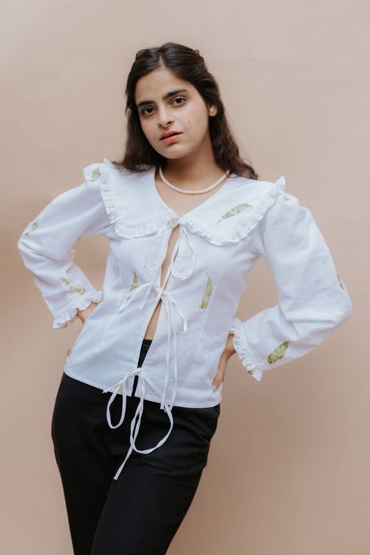 Leafy Collared Full-Sleeved Shirt