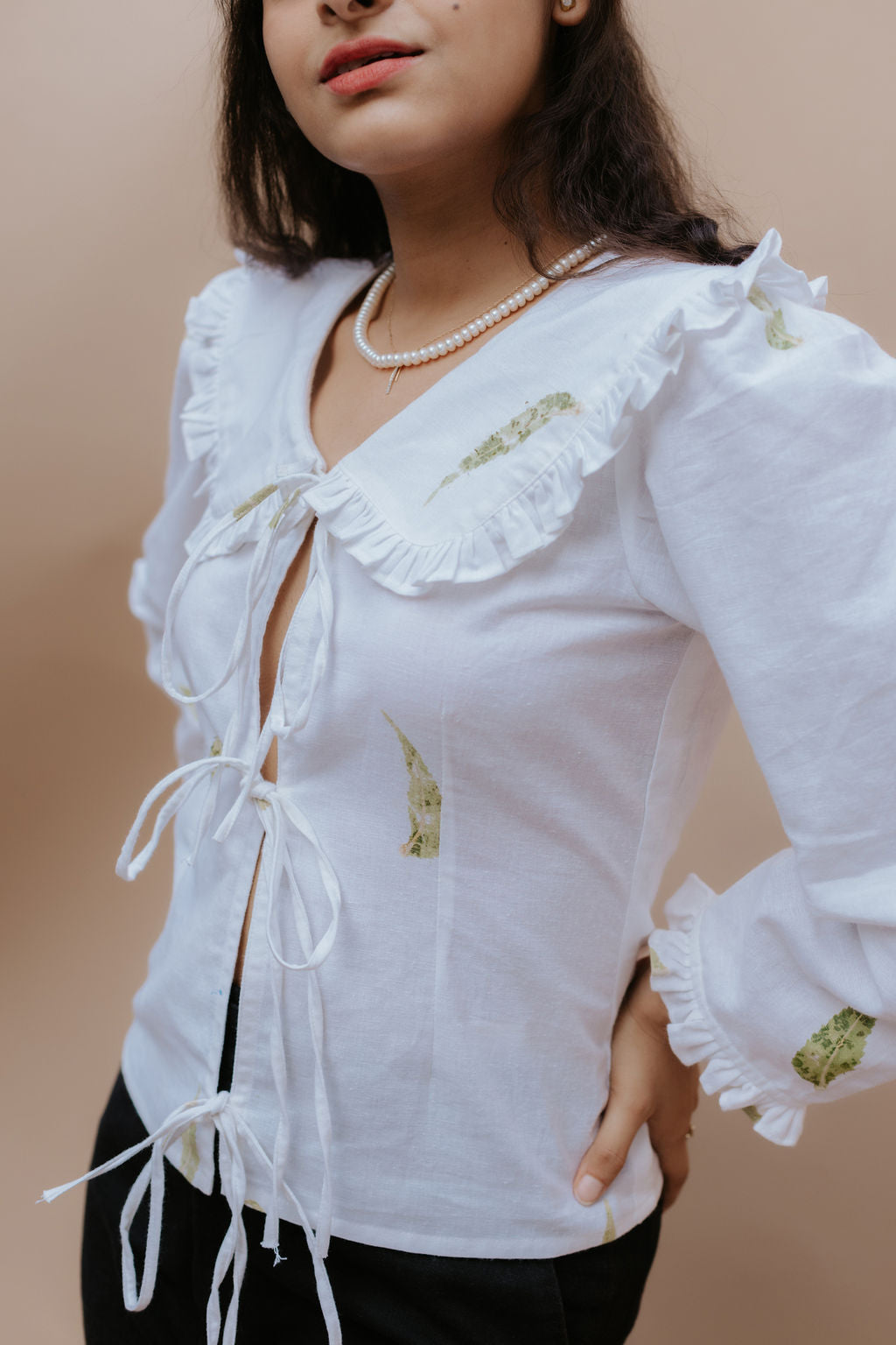 Leafy Collared Full-Sleeved Shirt