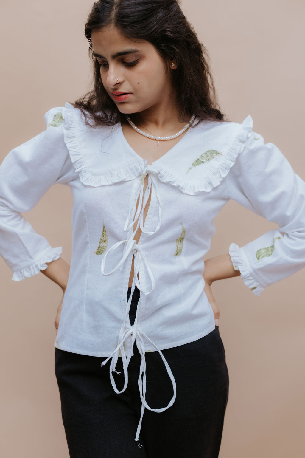 Leafy Collared Full-Sleeved Shirt