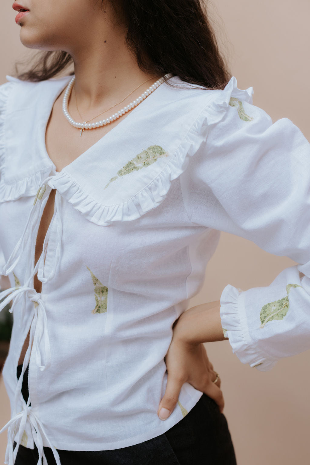 Leafy Collared Full-Sleeved Shirt