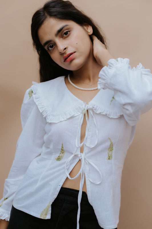 Leafy Collared Full-Sleeved Shirt